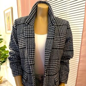 OLD NAVY Woman’s Patterned Blazer Plaid Office Career Size XL Wool Blend